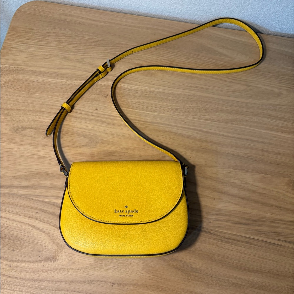 NWOT Kate Spade Leila Mini Flap Crossbody Handbag Sunflower Yellow